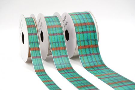 Lebhaftes Türkis und oranges Karoband_AI